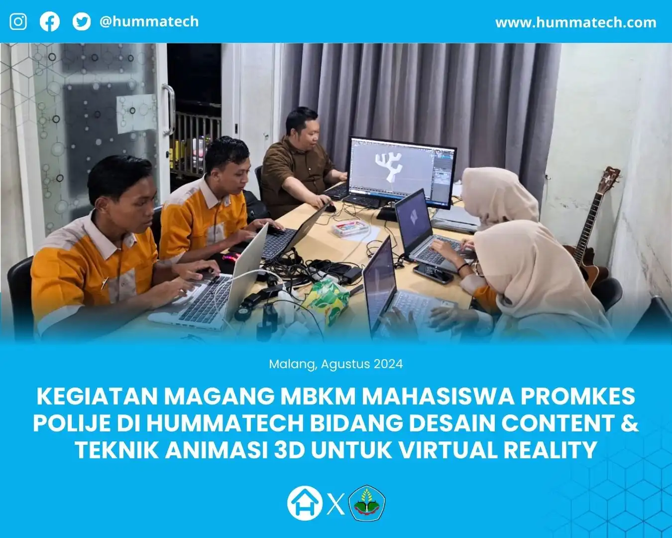 Hummatech Menerima Magang MBKM dari Mahasiswa Promkes POLIJE Untuk Bidang Desain Konten Sosial Media dan Teknik Animasi 3D