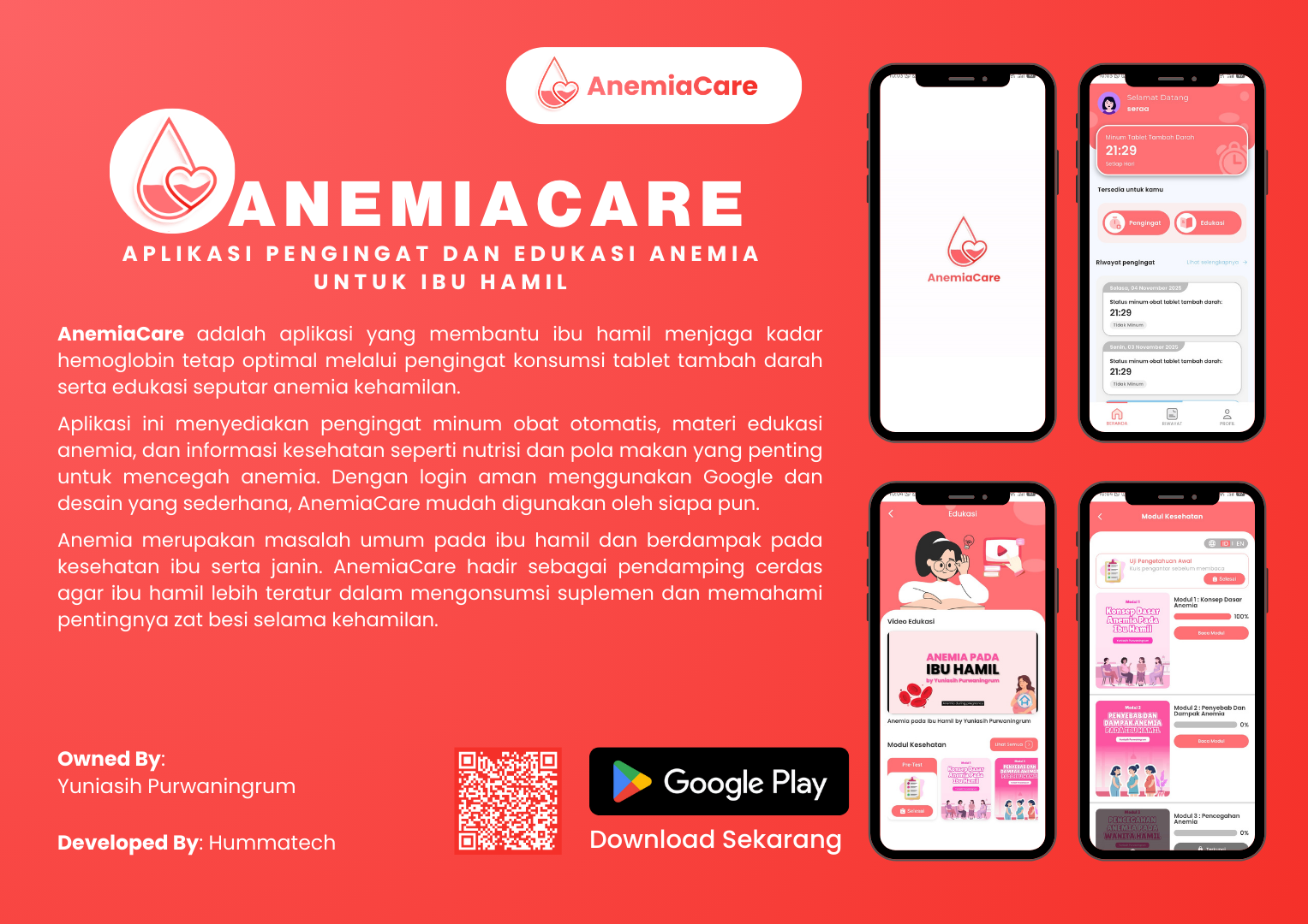 AnemiaCare: Aplikasi Pengingat dan Edukasi Anemia untuk Ibu Hamil